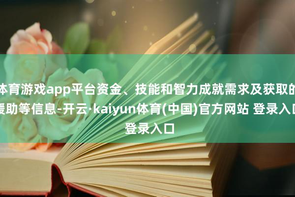 体育游戏app平台资金、技能和智力成就需求及获取的缓助等信息-开云·kaiyun体育(中国)官方网站 登录入口