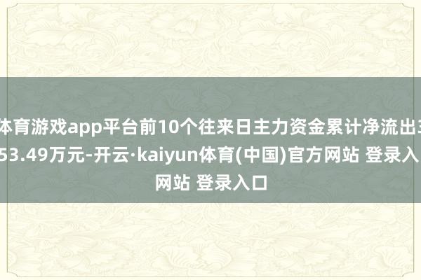 体育游戏app平台前10个往来日主力资金累计净流出3453.49万元-开云·kaiyun体育(中国)官方网站 登录入口