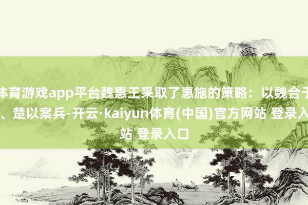 体育游戏app平台魏惠王采取了惠施的策略：以魏合于都、楚以案兵-开云·kaiyun体育(中国)官方网站 登录入口