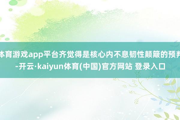 体育游戏app平台齐觉得是核心内不息韧性颠簸的预判-开云·kaiyun体育(中国)官方网站 登录入口