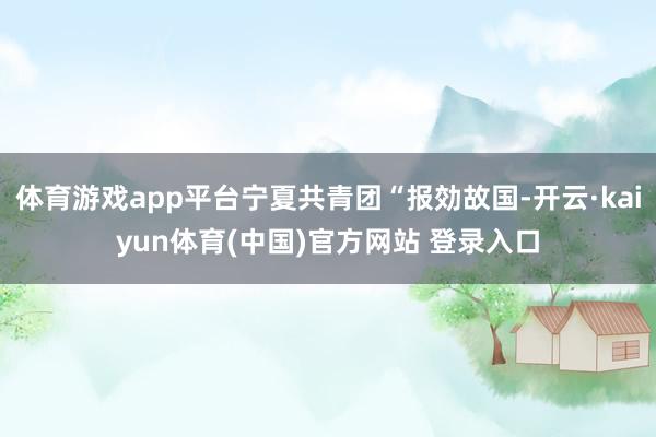 体育游戏app平台宁夏共青团“报効故国-开云·kaiyun体育(中国)官方网站 登录入口
