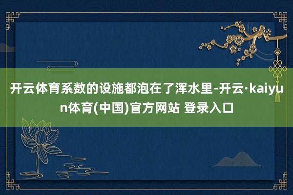 开云体育系数的设施都泡在了浑水里-开云·kaiyun体育(中国)官方网站 登录入口